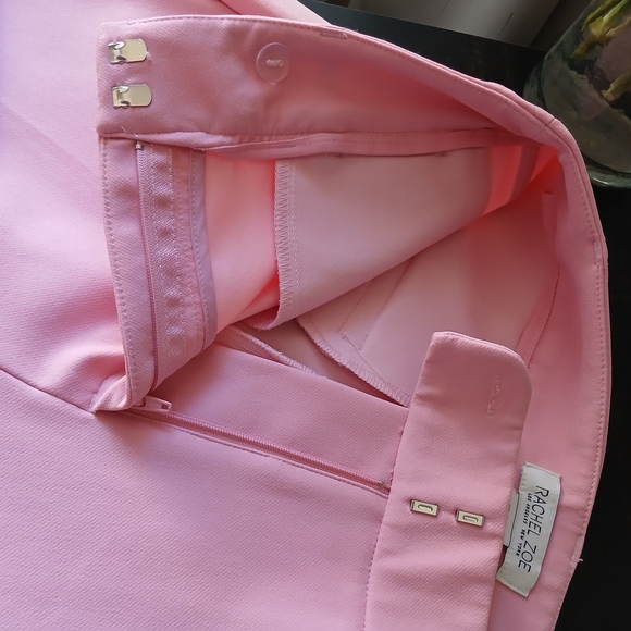 Rachel Zoe Pink Trousers, High-rise, Slim Leg, Barbie Pink, Sz 2, Stretch - Picture 6 of 10